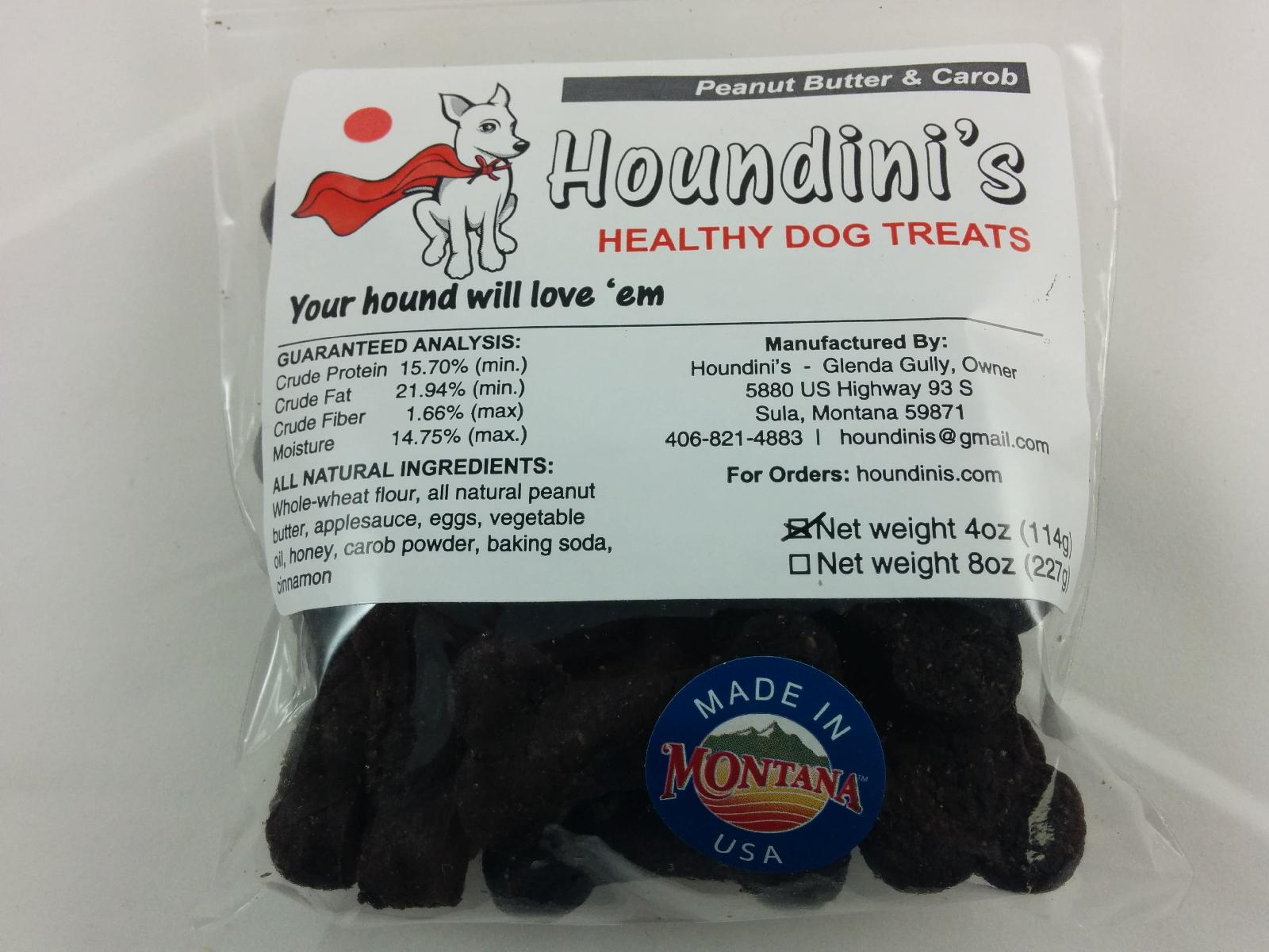 Houndini's Peanut Butter and Carob Treat, Bitty Bites, 4 oz